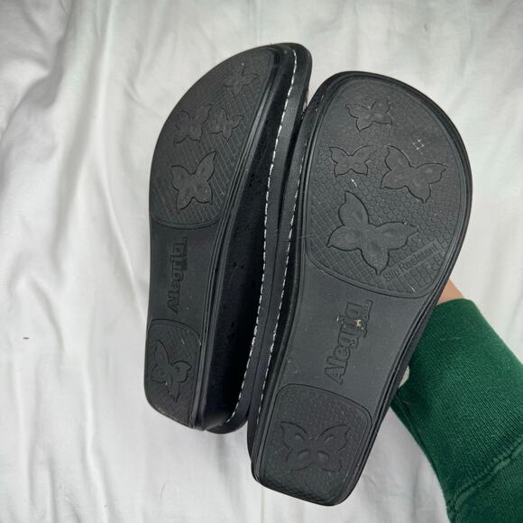 ALEGRIA Dark Silver Mary Jane Slip Resistant Shoes Size 37 casual hospital - Picture 3 of 6